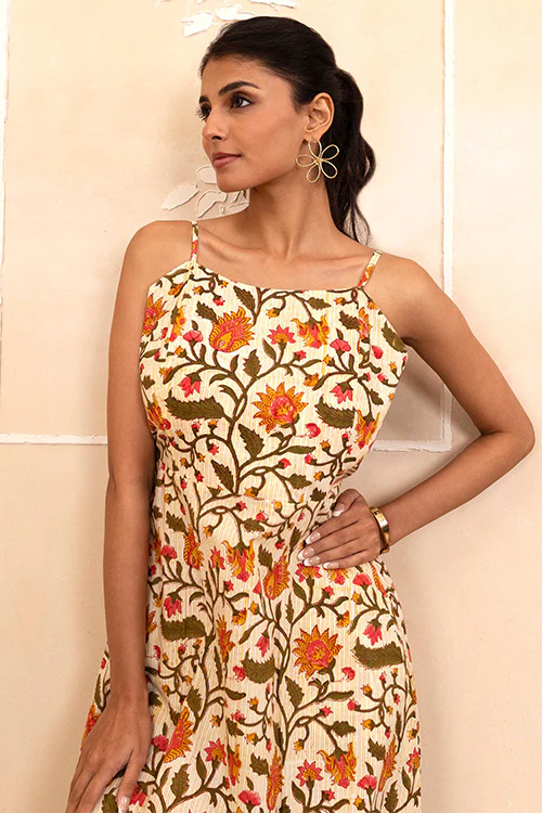 Shuddhi Cream Spaghetti Dress - Image 3