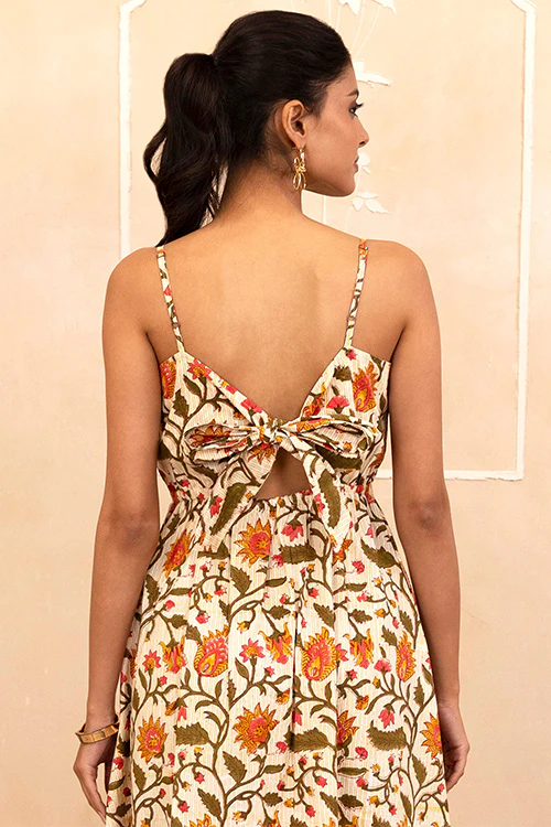 Shuddhi Cream Spaghetti Dress - Image 4