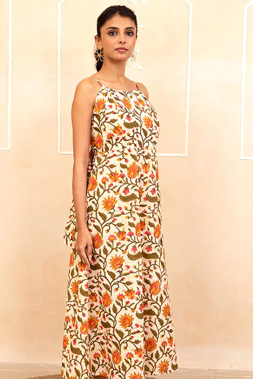 Shuddhi Cream Spaghetti Dress - Image 5