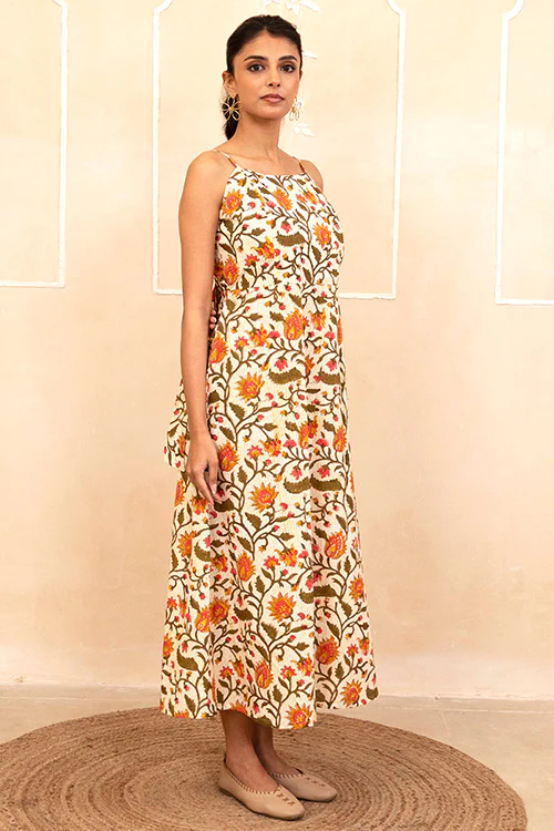 Shuddhi Cream Spaghetti Dress - Image 6