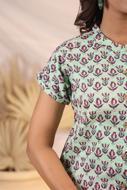 Shuddhi Green And Purple Shirt - Image 6