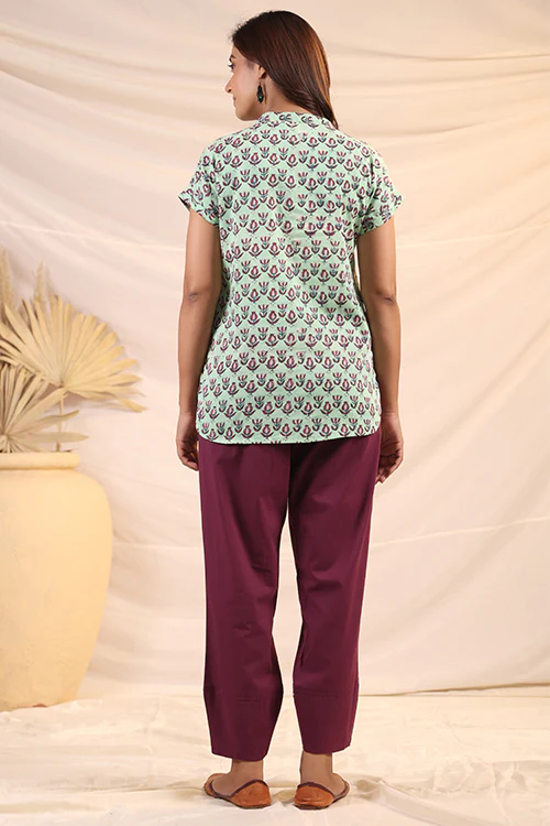 Shuddhi Green And Purple Shirt - Image 7