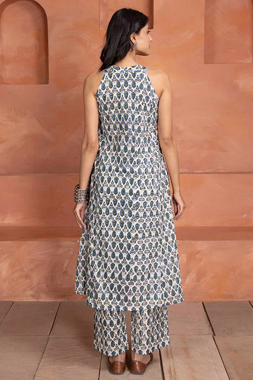 Shuddhi Indigo and Olive 3 Piece Set - Image 4