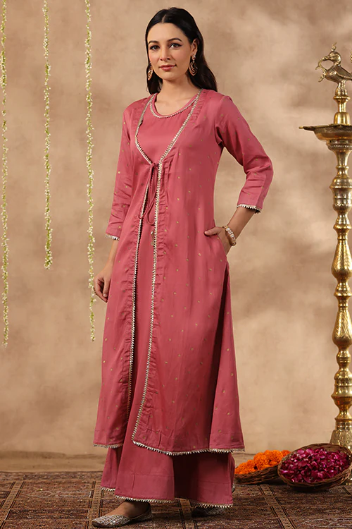 Shuddhi Mauve Double Dress - Image 10