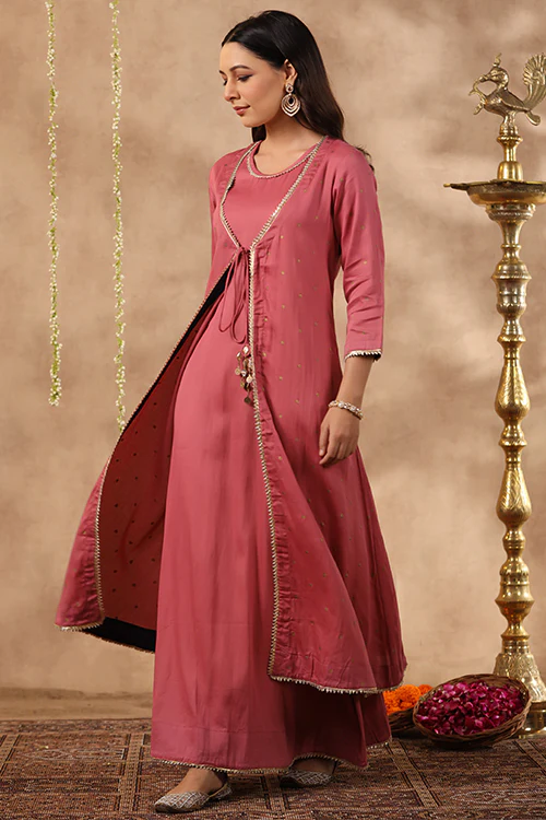 Shuddhi Mauve Double Dress - Image 2