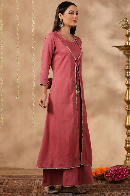 Shuddhi Mauve Double Dress - Image 3