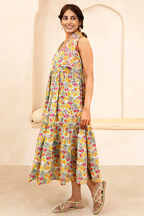 Shuddhi Mint Green Halter Neck Dress - Image 3