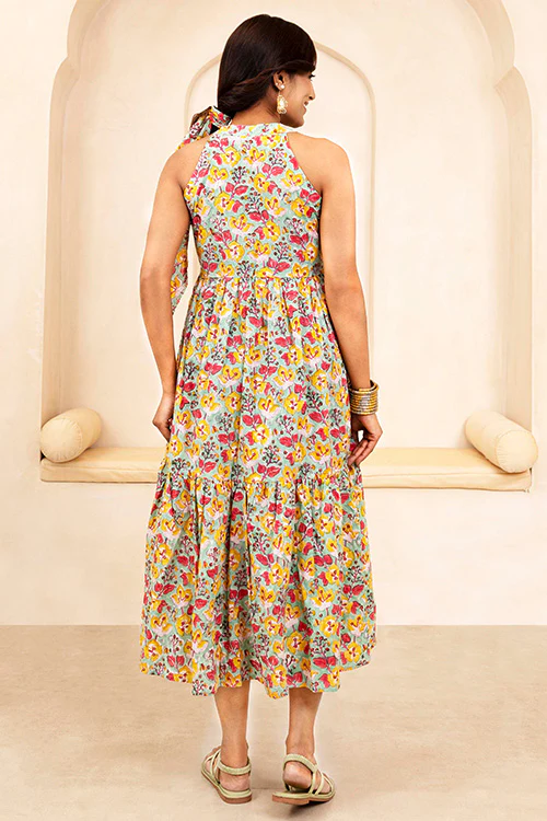 Shuddhi Mint Green Halter Neck Dress - Image 5