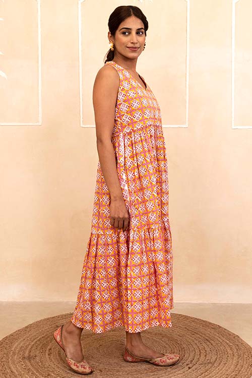 Shuddhi Mustard Halter Neck Dress - Image 3
