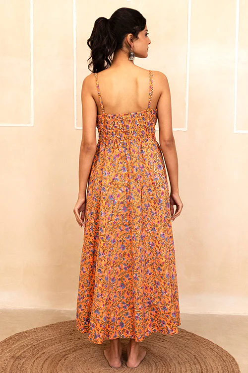 Shuddhi Orange Spaghetti Dress - Image 3