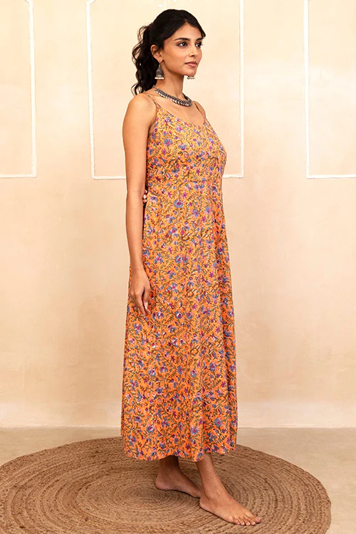 Shuddhi Orange Spaghetti Dress - Image 5