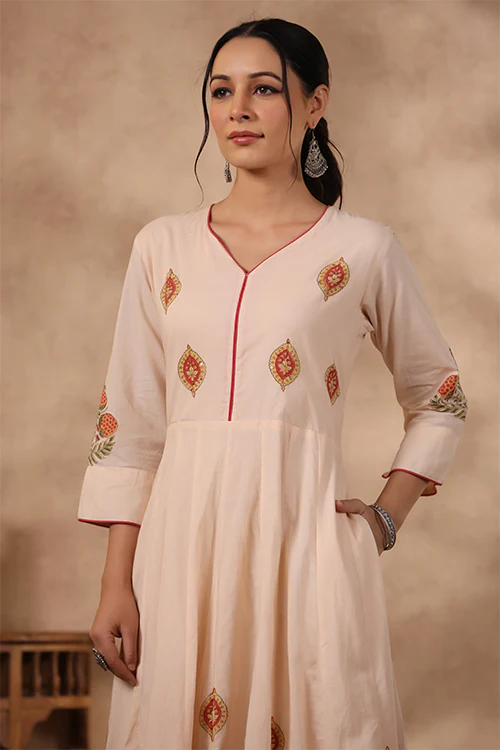 Shuddhi Peach And Orange Long Dress - Image 2