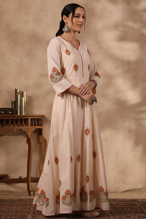 Shuddhi Peach And Orange Long Dress - Image 4