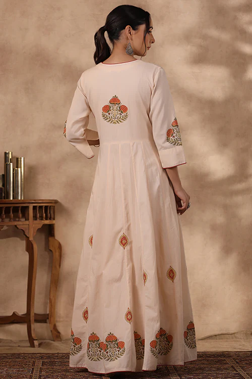 Shuddhi Peach And Orange Long Dress - Image 5