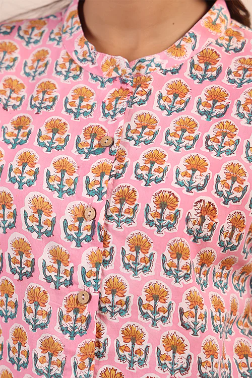 Shuddhi Pink And Yellow Shirt - Image 2