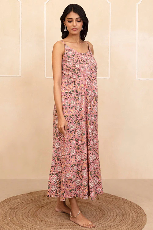 Shuddhi Pink Spaghetti Dress - Image 2