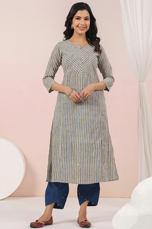 Shuddhi Teal Green Semi Aline - Image 2