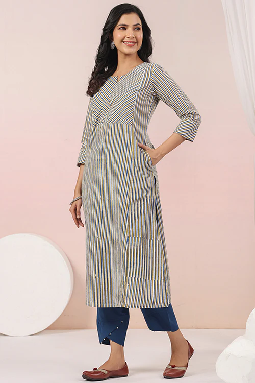 Shuddhi Teal Green Semi Aline - Image 4