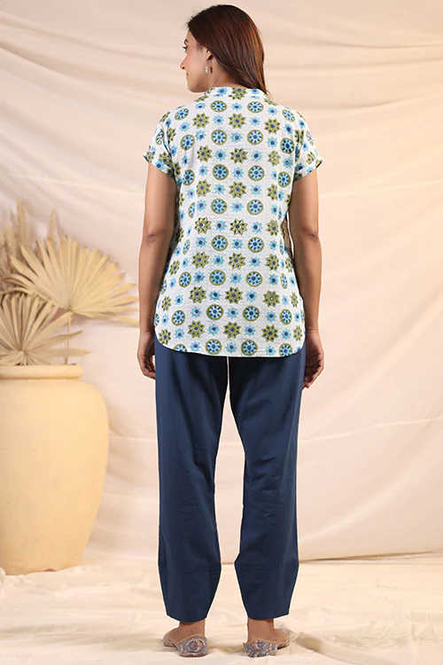 Shuddhi White And Blue Shirt - Image 5