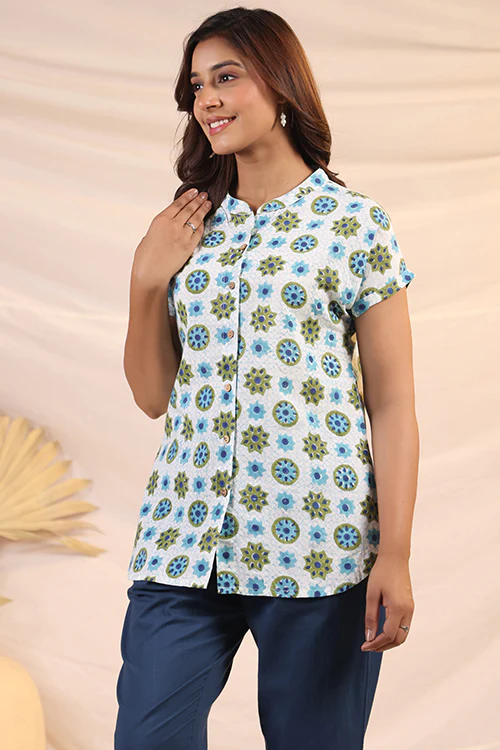 Shuddhi White And Blue Shirt - Image 7