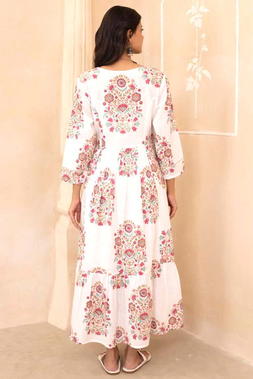 Shuddhi White Mughal Motif Dress - Image 5