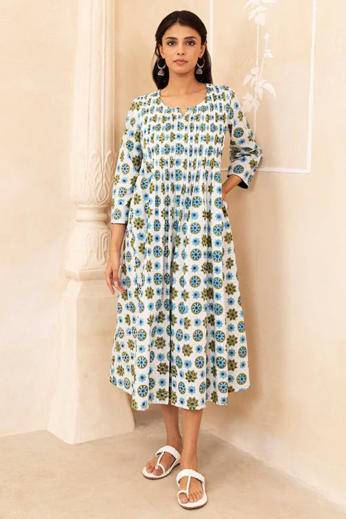 Shuddhi White Pleated Dress - Image 3