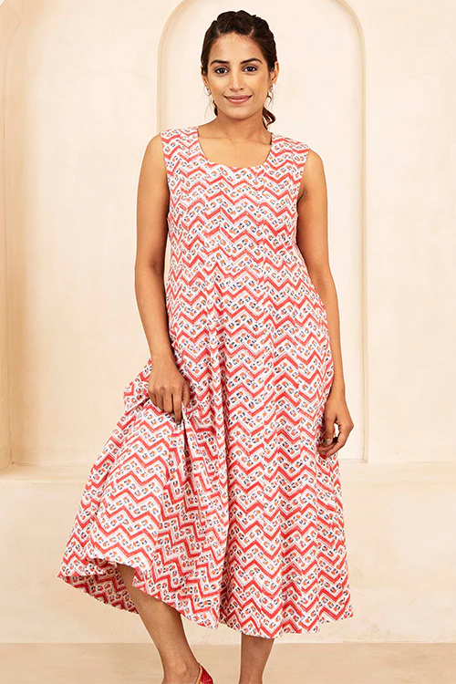 Shuddhi White Sleeveless Dress
