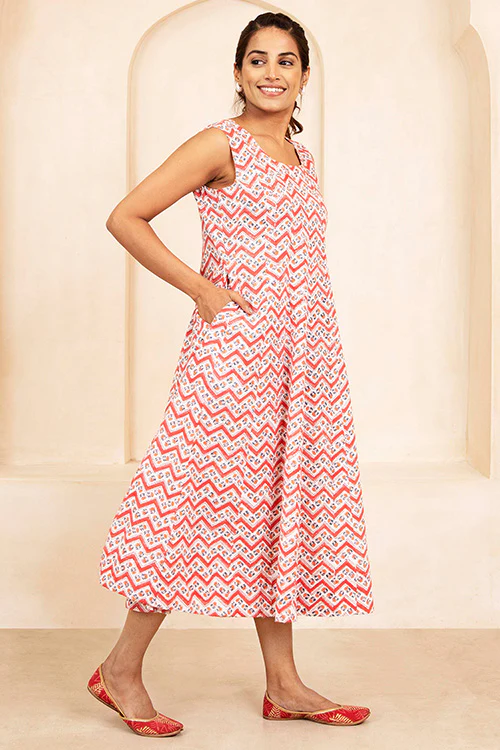 Shuddhi White Sleeveless Dress - Image 3