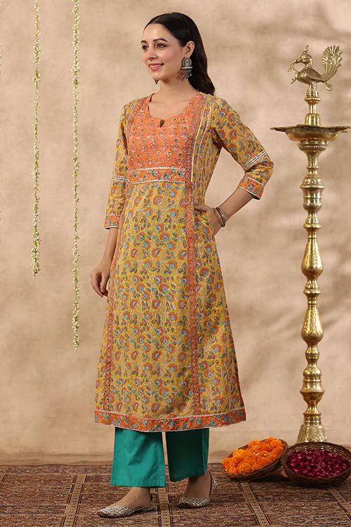 Shuddhi Yellow And Mustard 2 Piece Set - Image 8