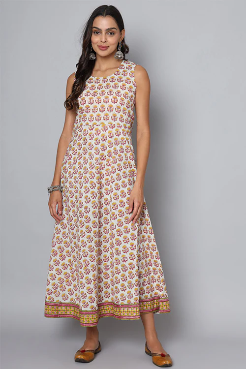 Shuddhi Yellow And Pink Double Dress - Image 3