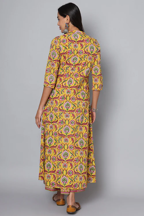 Shuddhi Yellow And Pink Double Dress - Image 4