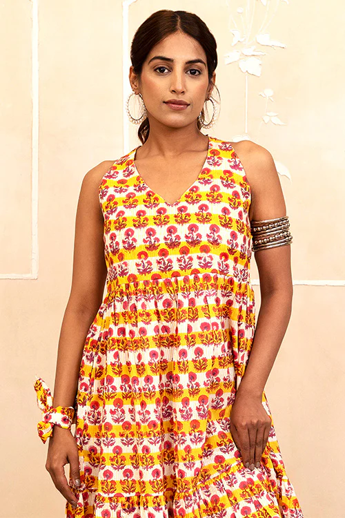 Shuddhi Yellow Halter Neck Dress - Image 2