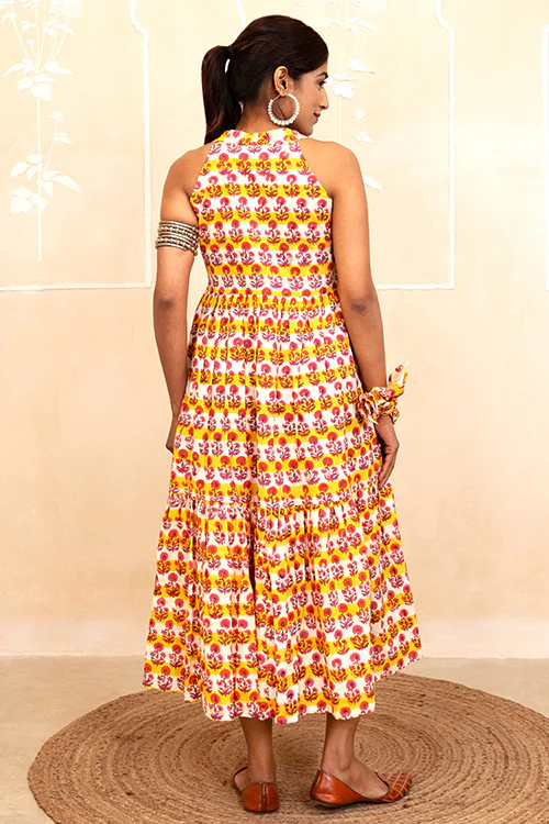Shuddhi Yellow Halter Neck Dress - Image 3