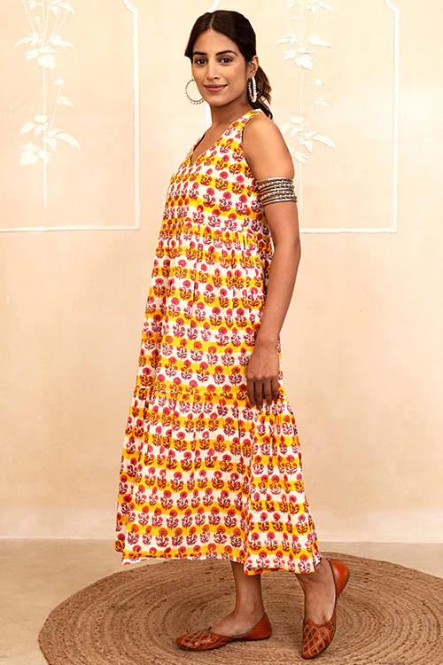 Shuddhi Yellow Halter Neck Dress - Image 5