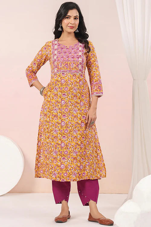 Shuddhi Yellow Kurta And Duppatta Set - Image 11