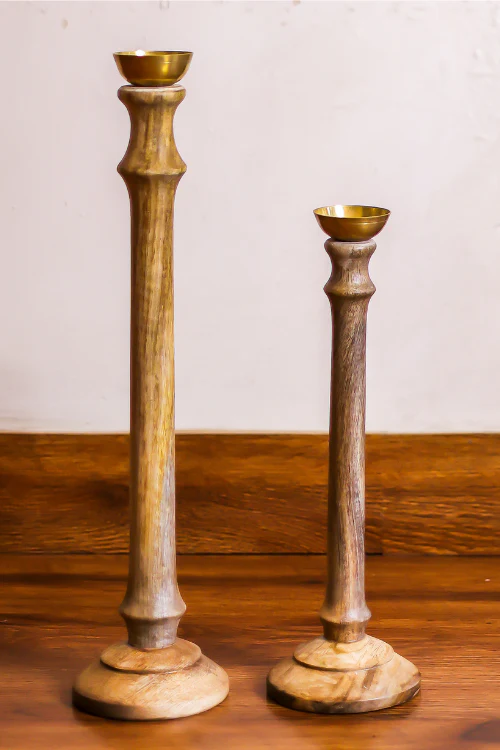 Sirohi White Wood Candlestands - Image 9