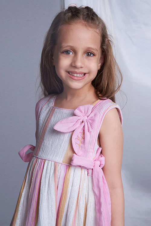 Soleilclo "Blush Glam Lurex" Sleeveless Hand Embroidered Cotton Lurex Dress - Image 2