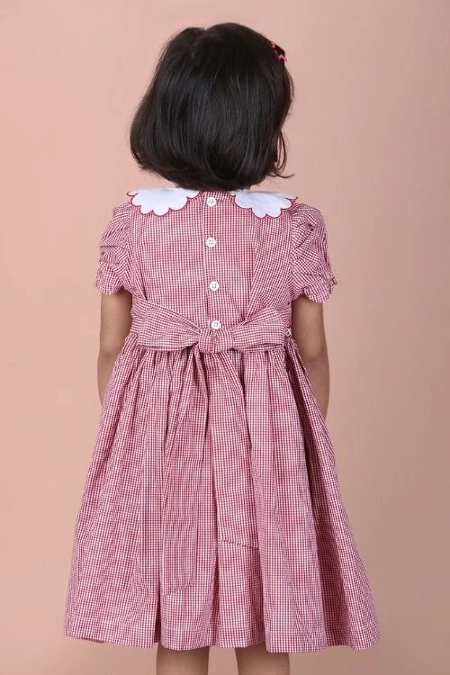 Soleilclo "Classic Red Smocked Micro Gingham Dress" - Image 5