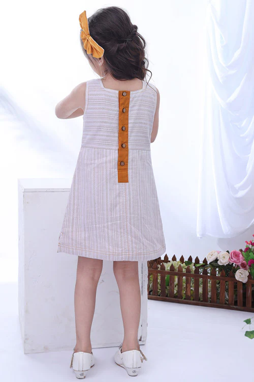 Soleilclo "Floral Bouquet" Sleeveless Hand Embroidered Cotton A-Line Dress - Image 3