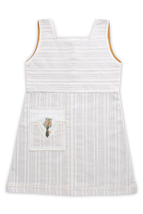 Soleilclo "Floral Bouquet" Sleeveless Hand Embroidered Cotton A-Line Dress - Image 4