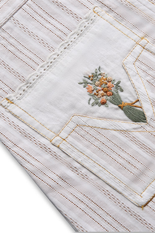 Soleilclo "Floral Bouquet" Sleeveless Hand Embroidered Cotton A-Line Dress - Image 6