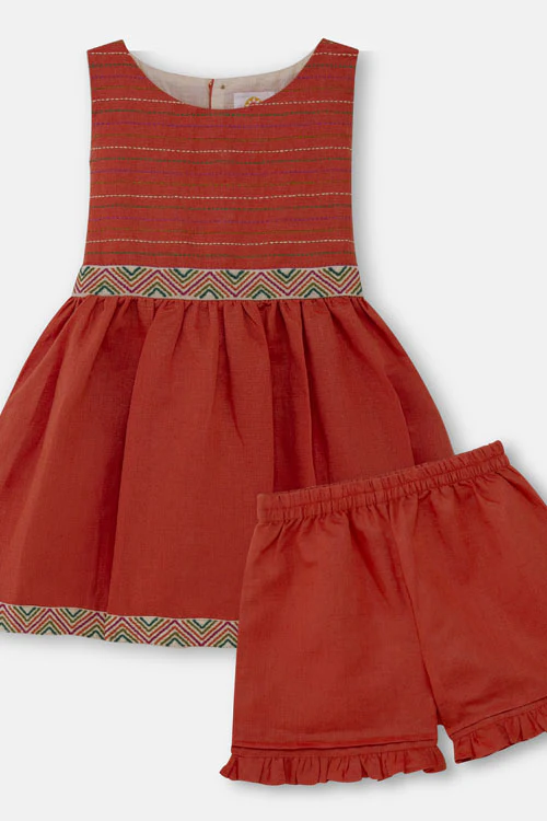 Soleilclo Hand Embroidered Linen Dress And Shorts - Image 4