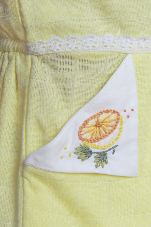 Soleilclo Hand Embroidered Sleeveless Gauze Dress & Ruffled Shorts Set - Image 5