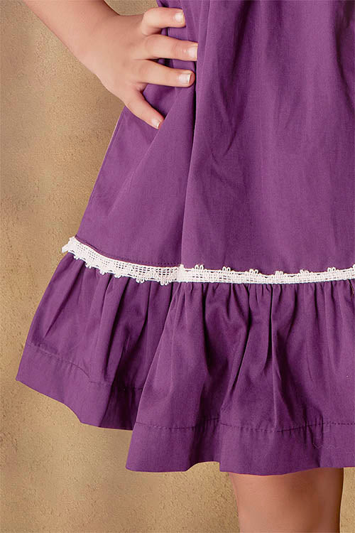 Soleilclo "Magenta Royalty" Sleeveless Hand Embroidered Cotton Dress - Image 3