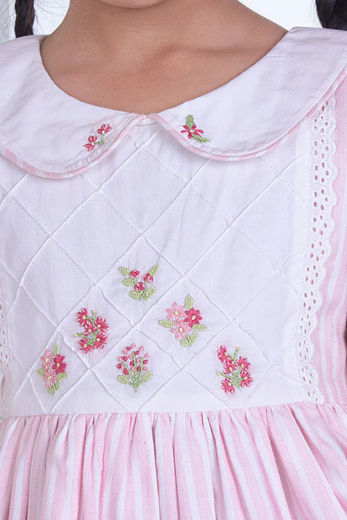 Soleilclo "Pink Paradise" Sleeveless Hand Embroidered Cotton Dress - Image 2