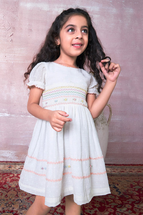 Soleilclo "Spring Fling" Hand Smocked Cotton Dress - Image 3