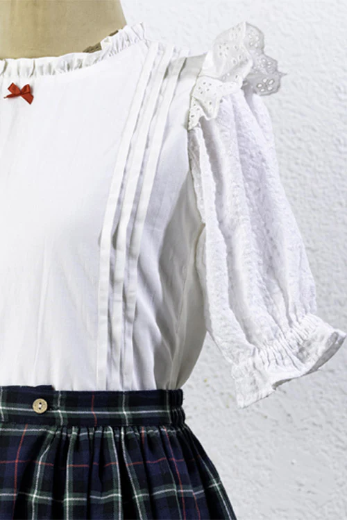 Soleilclo Tartan Skirt And Blouse Set - Image 5