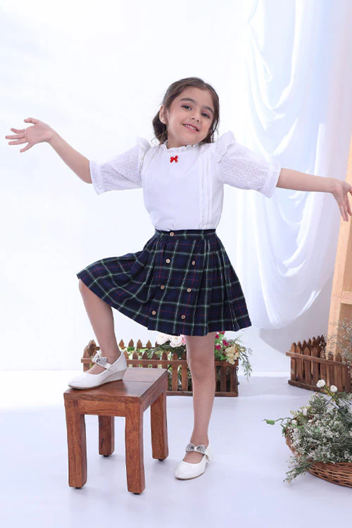 Soleilclo Tartan Skirt And Blouse Set - Image 8