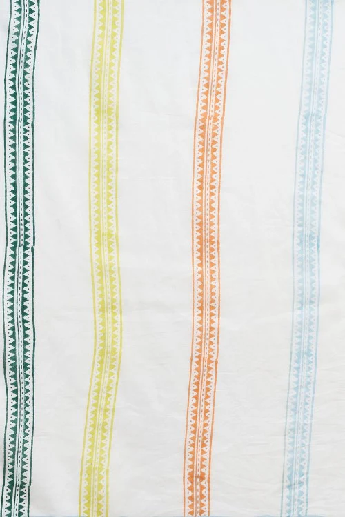 Sooti Syahi "California Sky Blue" Handblock Print Mul Cotton Saree - Image 7