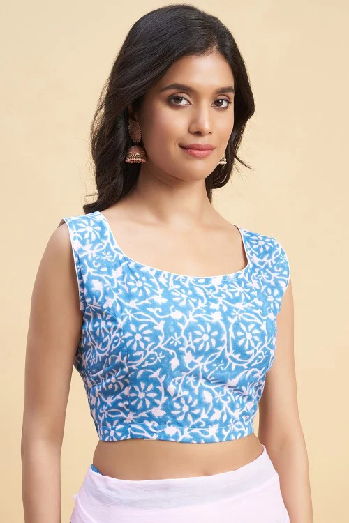 Sooti Syahi "Crape Myrtle Pink" Handblock Print Mul Cotton Saree - Image 6